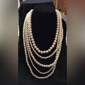 Multi strand faux pearl necklace